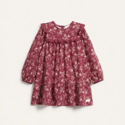 Kids Red Floral Jersey Dress