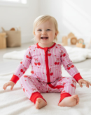 Sweet Cherry Hearts Bamboo Zippy Romper