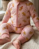 Gingerbread Pink Bamboo Convertible Footie